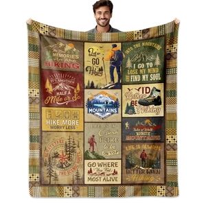 Hiking Themed Fleece Blanket